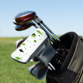 Retro Green Diamonds & Starbursts Putter Hoesje Golfheadcover (Insitu)