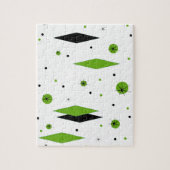 Retro Green Diamonds & Starbursts Puzzle Legpuzzel (Verticaal)