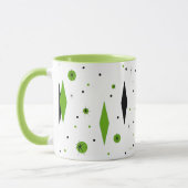 Retro Green Diamonds & Starbursts Ringer Mok (Links)