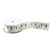 Retro Green Diamonds & Starbursts Satin Ribbon Satijnen Lint (Spoel)