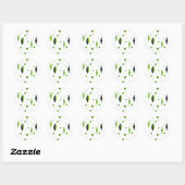 Retro Green Diamonds & Starbursts Stickers (Vel)