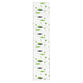 Retro Green Diamonds & Starbursts Table Runner Korte Tafelloper (Voorkant)