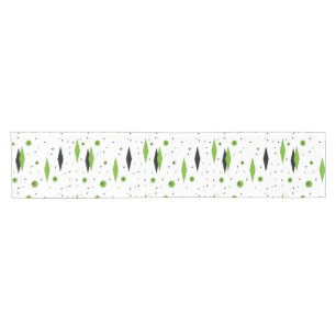 Retro Green Diamonds & Starbursts Table Runner Korte Tafelloper