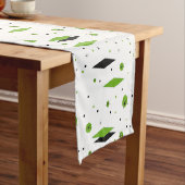 Retro Green Diamonds & Starbursts Table Runner Korte Tafelloper (Voorbeeld)