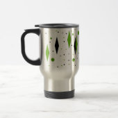 Retro Green Diamonds & Starbursts Travel Mug Reisbeker (Links)