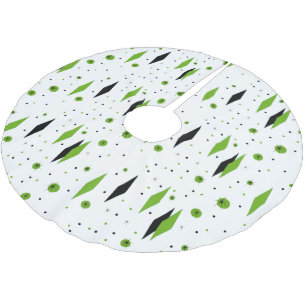 Retro Green Diamonds & Starbursts Tree Skirt Kerstboom Rok