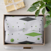 Retro Green Diamonds & Starbursts-weefselpapier Tissuepapier (Geschenk)
