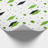 Retro Green Diamonds & Starbursts Wrapping Paper Cadeaupapier (Hoek)