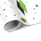 Retro Green Diamonds & Starbursts Wrapping Paper Cadeaupapier (Rol Hoek)