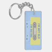 Retro Green en Blue Cassettebandje Sleutelhanger (Voorkant Links)