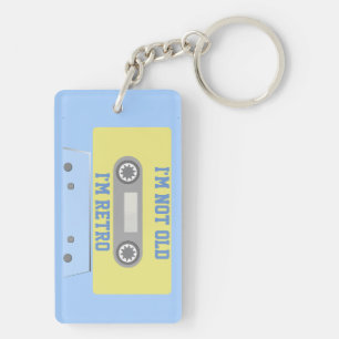 Retro Green en Blue Cassettebandje  Sleutelhanger