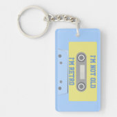 Retro Green en Blue Cassettebandje Sleutelhanger (Voorkant)