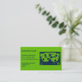 Retro Green en Blue Cassettebandje Visitekaartje (Staand voorkant)