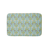 Retro Green en Blue Cute Folksy Floral Pattern Badmat (Voorkant)