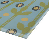 Retro Green en Blue Cute Folksy Floral Pattern Snijplank (Hoek)