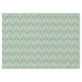 Retro Green en Blue Cute Folksy Floral Pattern Tafelkleed (Voorkant (Horizontaal))