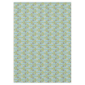 Retro Green en Blue Cute Folksy Floral Pattern Tafelkleed (Voorkant)