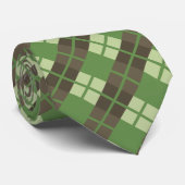 Retro Green en Brown Pset Pattern Stropdas (Opgerold)