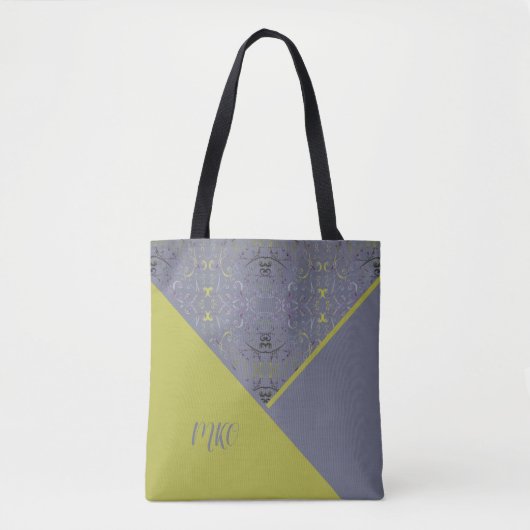 Retro Green en Grey Tote Bag (Voorkant)