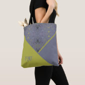 Retro Green en Grey Tote Bag (Dichtbij)