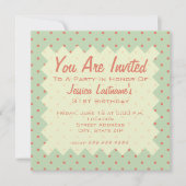 Retro Green en Melon Dot Invitation Kaart (Voorkant)