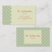 Retro Green en Melon Polka Dot Visitekaartje (Voorkant / Achterkant)