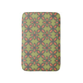 Retro Green en Oranje Abstract Floral Pattern Badmat (Voorkant Verticaal)