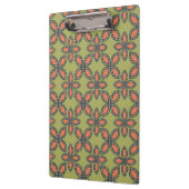 Retro Green en Oranje Abstract Floral Pattern Klembord (Links)