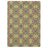 Retro Green en Oranje Abstract Floral Pattern Klembord (Achterkant)