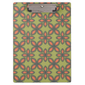 Retro Green en Oranje Abstract Floral Pattern Klembord (Voorkant)