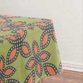 Retro Green en Oranje Abstract Floral Pattern Tafelkleed (Voorbeeld)