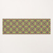 Retro Green en Oranje Abstract Floral Pattern Yogamat (Achterkant (horizontaal))