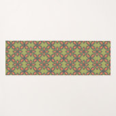 Retro Green en Oranje Abstract Floral Pattern Yogamat (Voorkant (horizontaal))