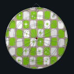 Retro Green en White Starbursts Dartboard Dartbord<br><div class="desc">Dit Retro Green en White Starbursts Dartboard is zo aangenaam ruimtetijdperk dat u uw enthousiasme niet zult kunnen bevatten. Waarom zou je dat willen? Dit moderne, geïnspireerde ontwerp uit de midden eeuw van 1960 kenmerkt een donkere grijze achtergrond en rijen van perfect onperfecte rechthoeken in grof groen, wit en duif...</div>
