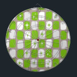 Retro Green en White Starbursts Dartboard Dartbord<br><div class="desc">Dit Retro Green en White Starbursts Dartboard is zo aangenaam ruimtetijdperk dat u uw enthousiasme niet zult kunnen bevatten. Waarom zou je dat willen? Dit moderne, geïnspireerde ontwerp uit de midden eeuw van 1960 kenmerkt een donkere grijze achtergrond en rijen van perfect onperfecte rechthoeken in grof groen, wit en duif...</div>
