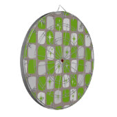 Retro Green en White Starbursts Dartboard Dartbord (Voorkant Links)