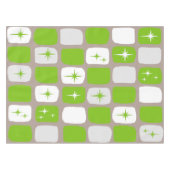 Retro Green en White Starbursts Tablecloth Tafelkleed (Voorkant (Horizontaal))
