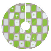 Retro Green en White Starbursts Tree Skirt Kerstboom Rok (Voorkant)
