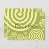 Retro Green en Yellow Circles Recipcard Briefkaart (Voorkant / Achterkant)