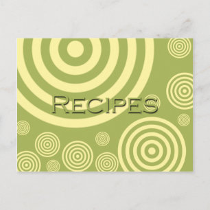 Retro Green en Yellow Circles Recipcard Briefkaart