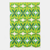 Retro Green en Yellow Design Towel Theedoek (Verticaal)