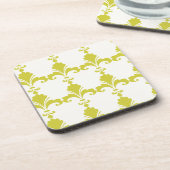Retro Green Fleur-De-Lis Pattern Drankjes Onderzetter (Linkerzijde)