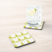 Retro Green Fleur-De-Lis Pattern Drankjes Onderzetter (Rechterzijde)