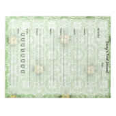 Retro Green Floral Food Journal Trendy Meal Diary Notitieblok (Voorkant)