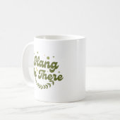 Retro Green Floral 'Hang in There' Quote Koffiemok (Voorkant links)