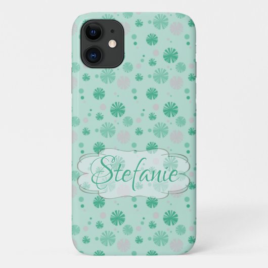 Retro Green Flowers Case-Mate iPhone Case (Achterkant)