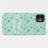 Retro Green Flowers Case-Mate iPhone Case (Achterkant (horizontaal))
