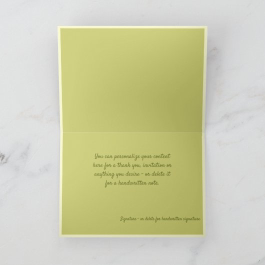 Retro Green Flowers Foliage Kaart (Binnen)