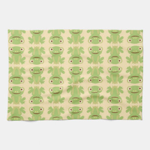 Retro Green Frog Pattern Theedoek