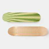 Retro Green Funky Sun Rays Achtergrond Skateboard (Horizontaal)